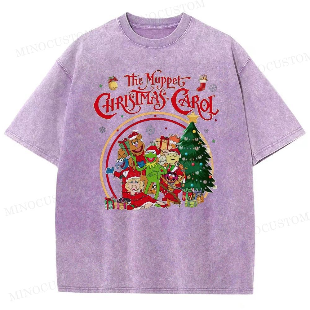The Muppet Christmas Carol Family Comedy Retro Holiday Graphic Washed T-Shirt 