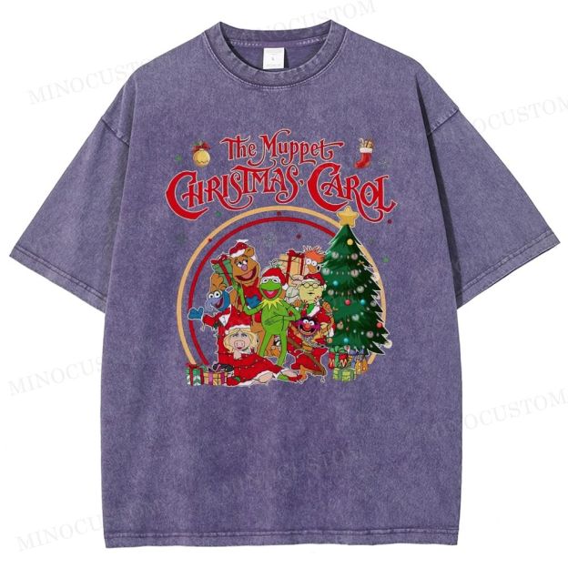 The Muppet Christmas Carol Family Comedy Retro Holiday Graphic Washed T-Shirt 