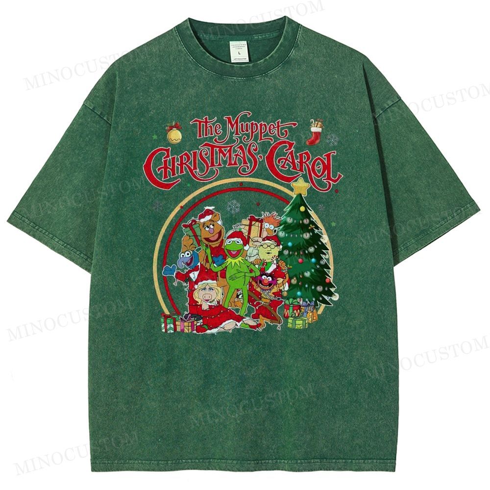 The Muppet Christmas Carol Family Comedy Retro Holiday Graphic Washed T-Shirt