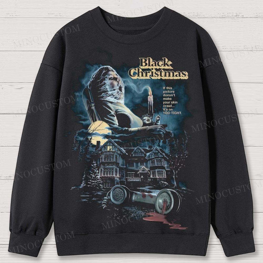Black Christmas Holiday Slasher Retro Poster Graphic Cotton Sweatshirts