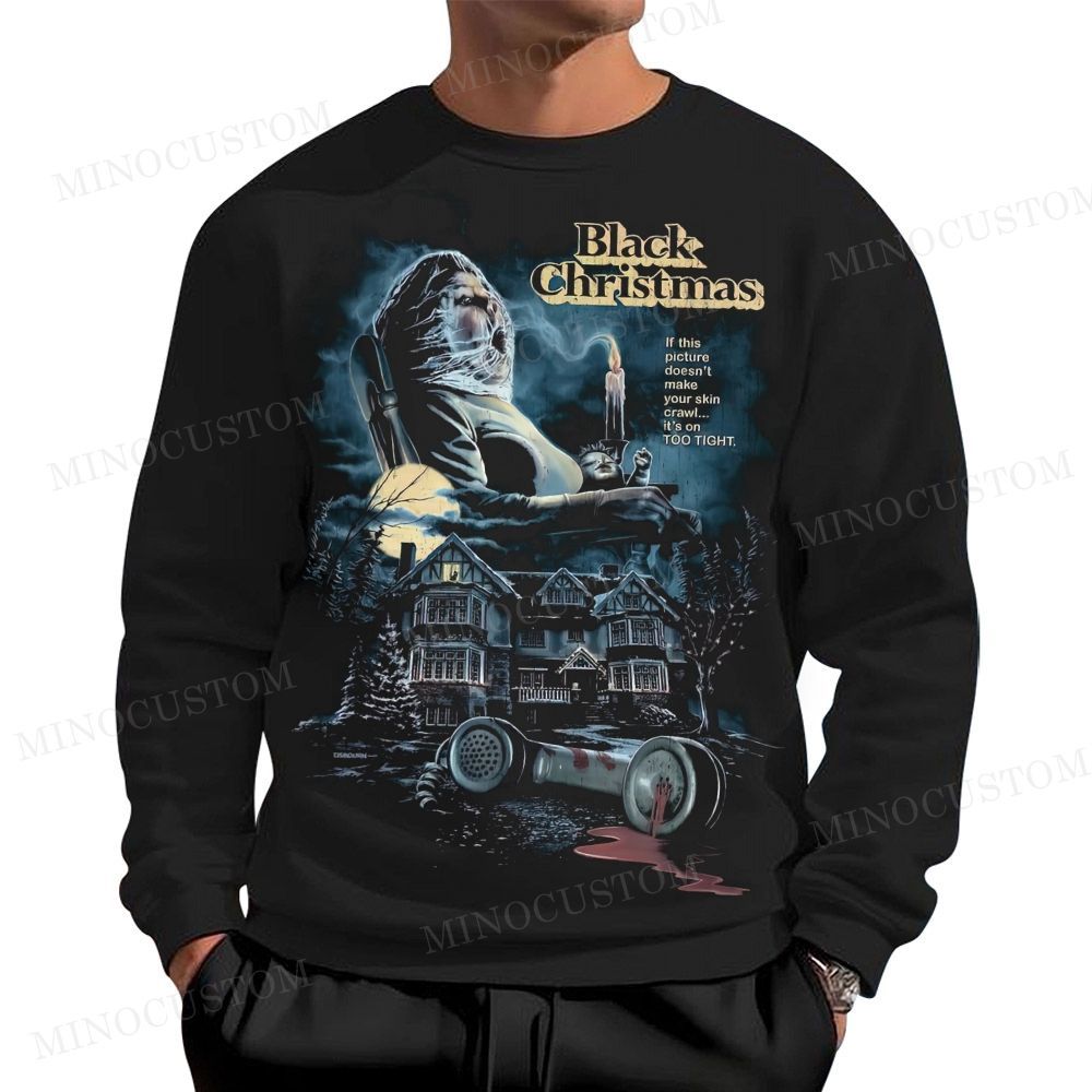 Black Christmas Holiday Slasher Retro Poster Graphic Cotton Sweatshirts