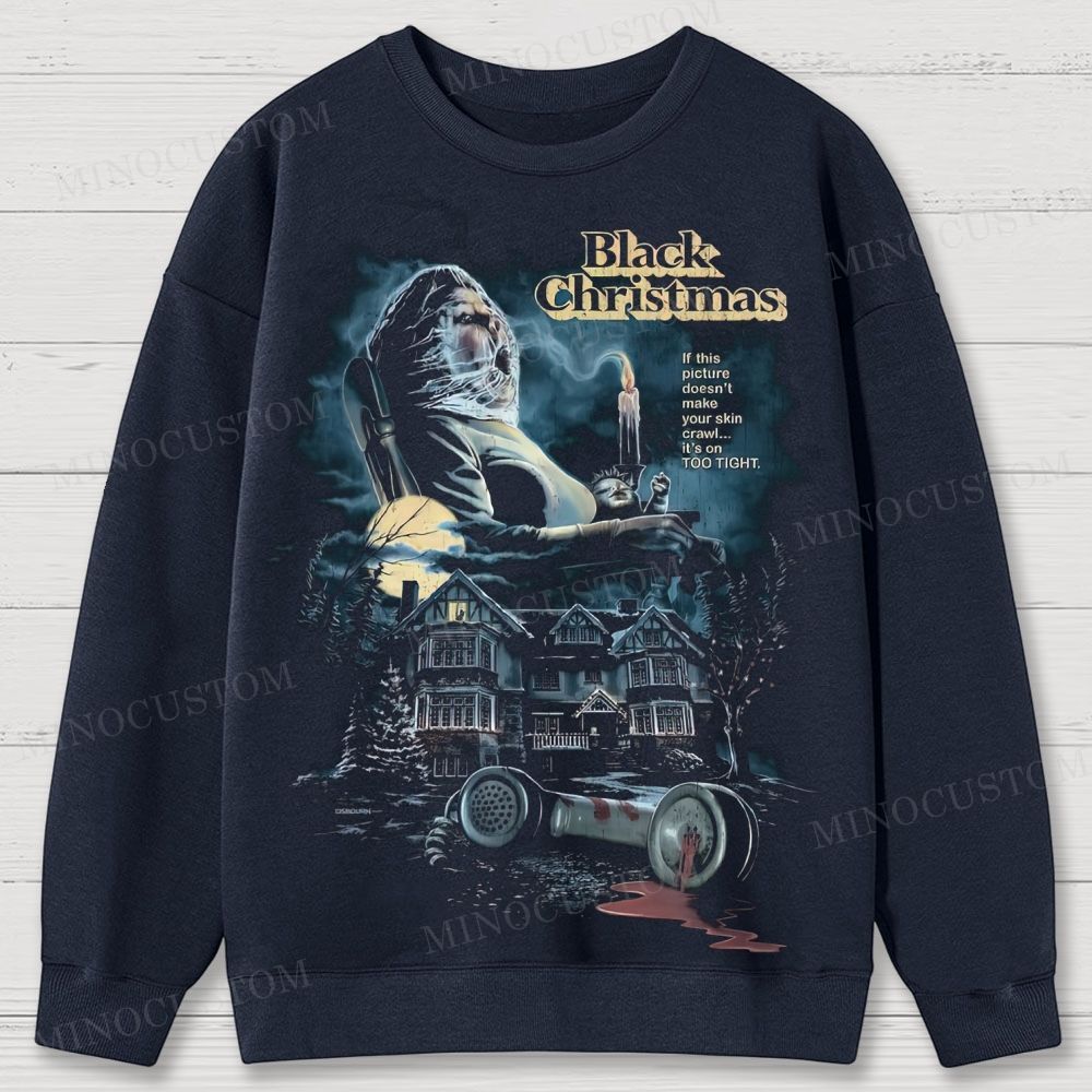 Black Christmas Holiday Slasher Retro Poster Graphic Cotton Sweatshirts