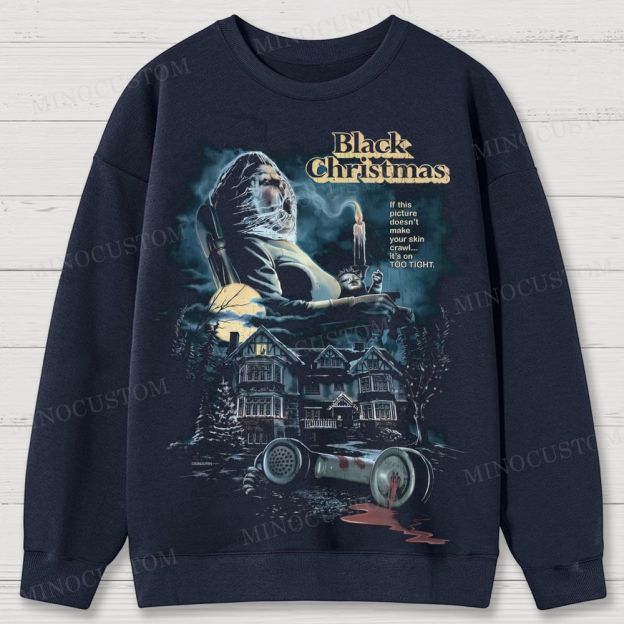 Black Christmas Holiday Slasher Retro Poster Graphic Cotton Sweatshirts