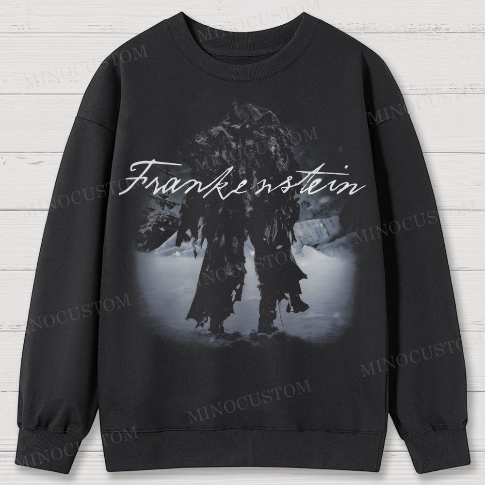 Frankenstein (Guillermo del Toro’s Version) Gothic Horror Retro Art Graphic Cotton Sweatshirts