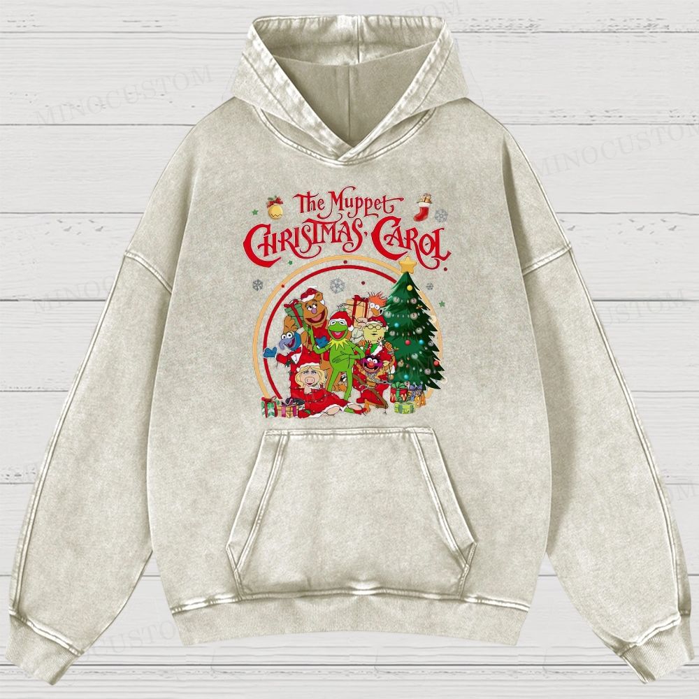 The Muppet Christmas Carol Family Comedy Retro Holiday Graphic Washed Hoodies