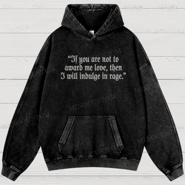 Frankenstein (Guillermo del Toro’s Version) Gothic Horror Retro Quote & Art Graphic Washed Hoodies
