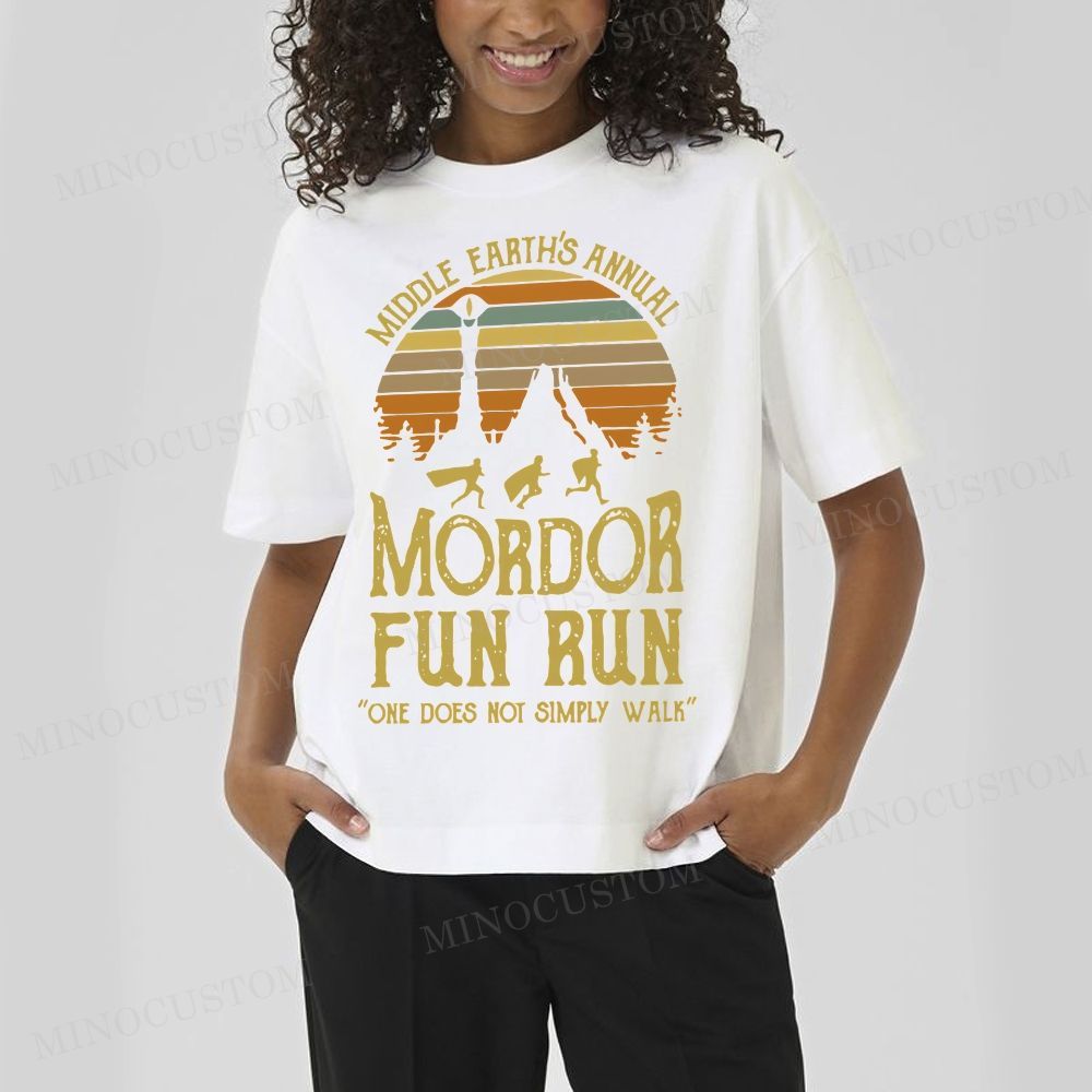 Middle Earth's Annual Mordor Fun Run Cotton T-shirt 
