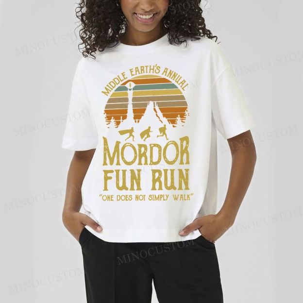 Middle Earth's Annual Mordor Fun Run Cotton T-shirt 