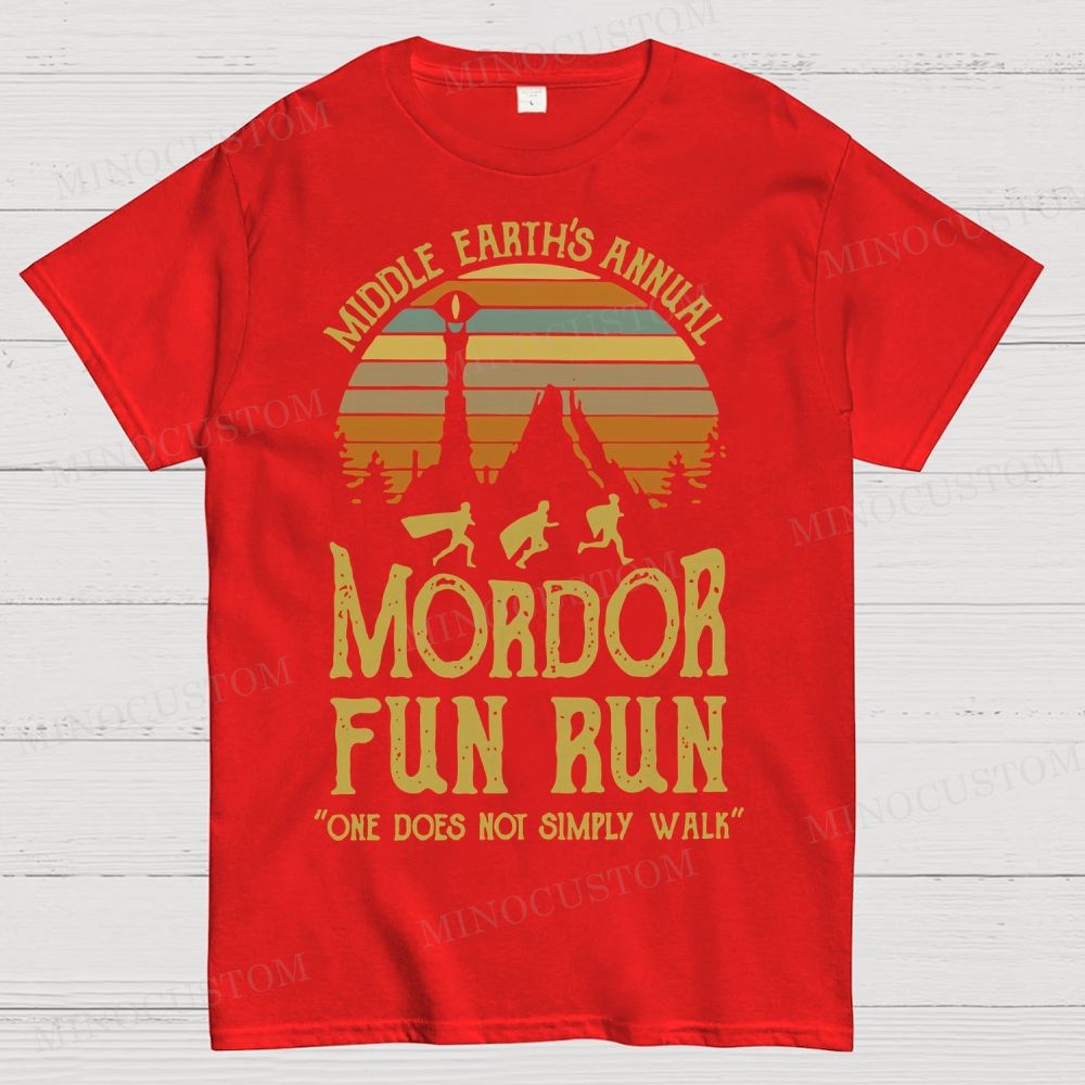 Middle Earth's Annual Mordor Fun Run Cotton T-shirt 