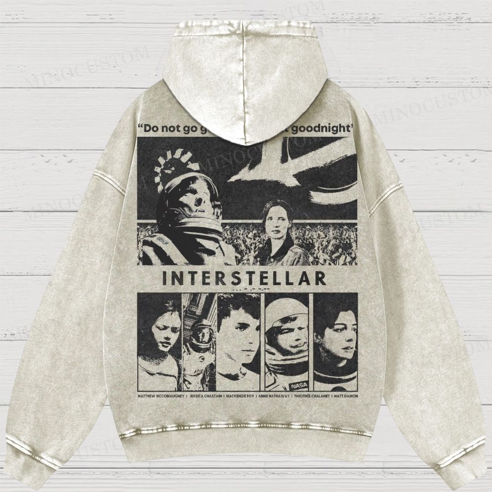 Interstellar Sci-Fi Washed Hoodies 