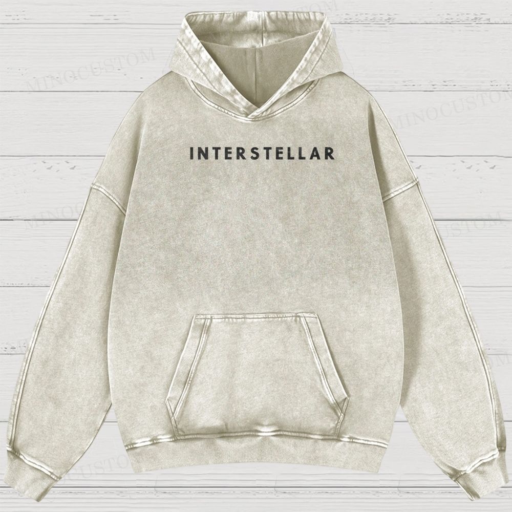 Interstellar Sci-Fi Washed Hoodies 