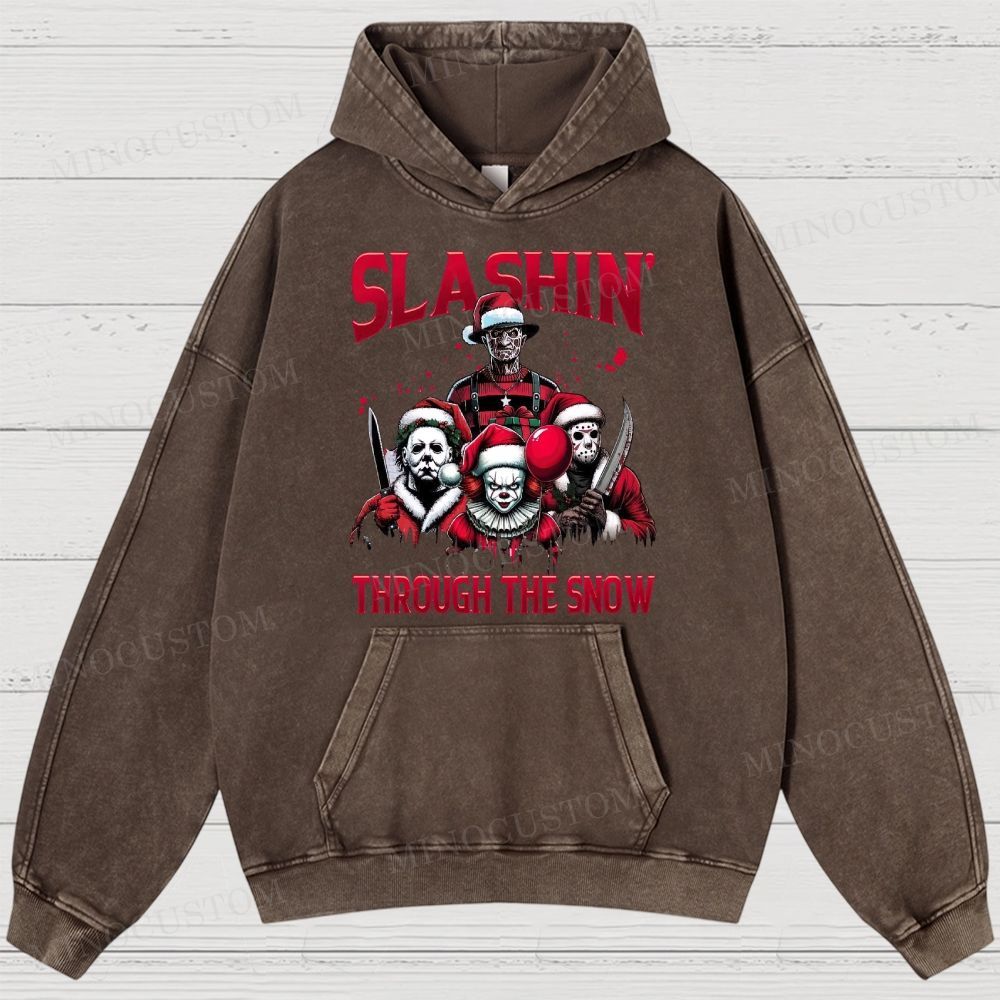 Horror Characters Christmas Washed Hoodies