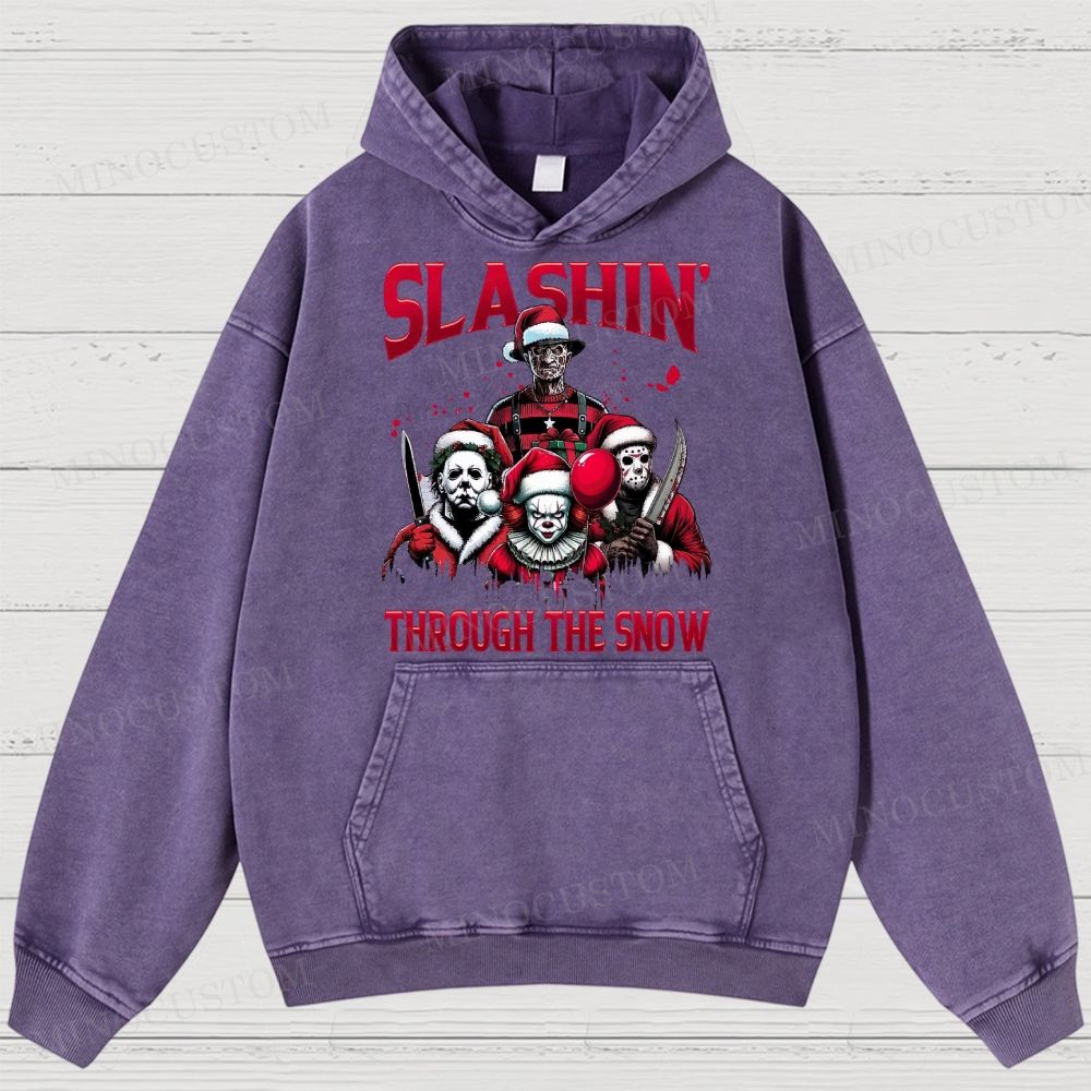 Horror Characters Christmas Washed Hoodies