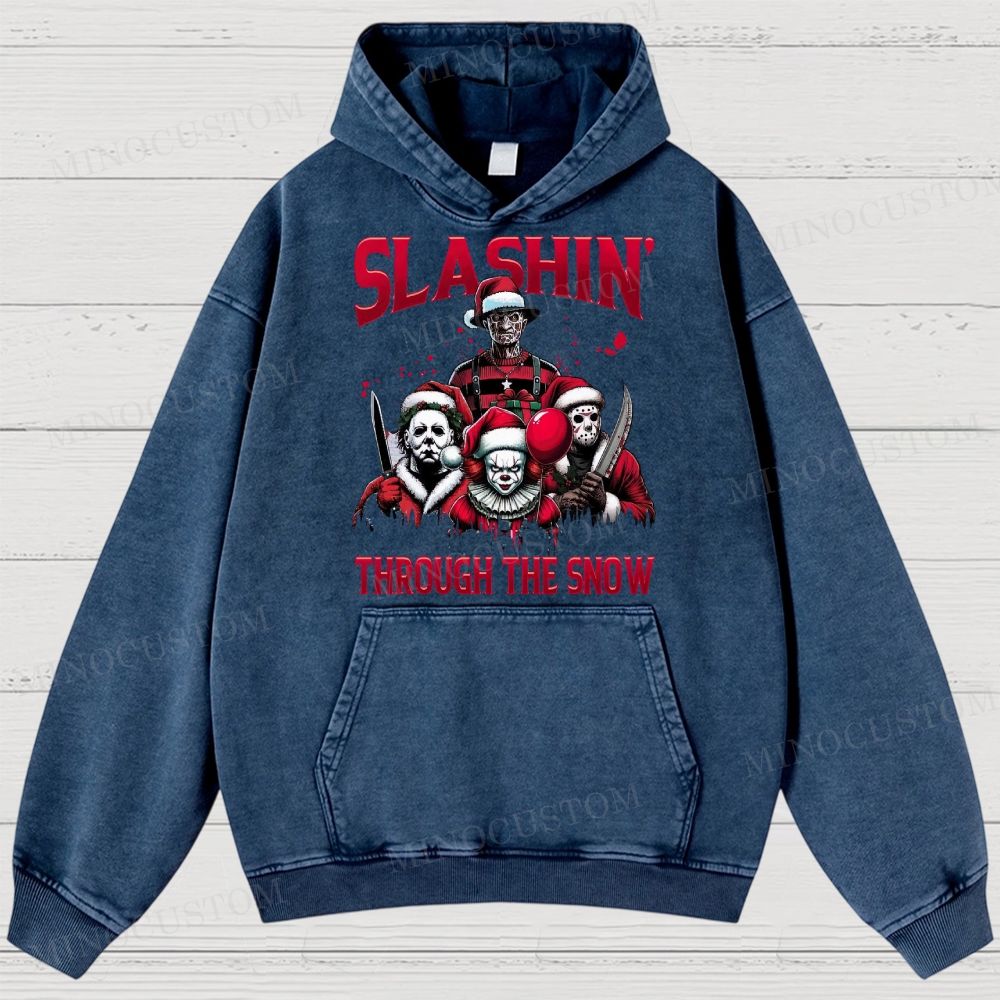 Horror Characters Christmas Washed Hoodies