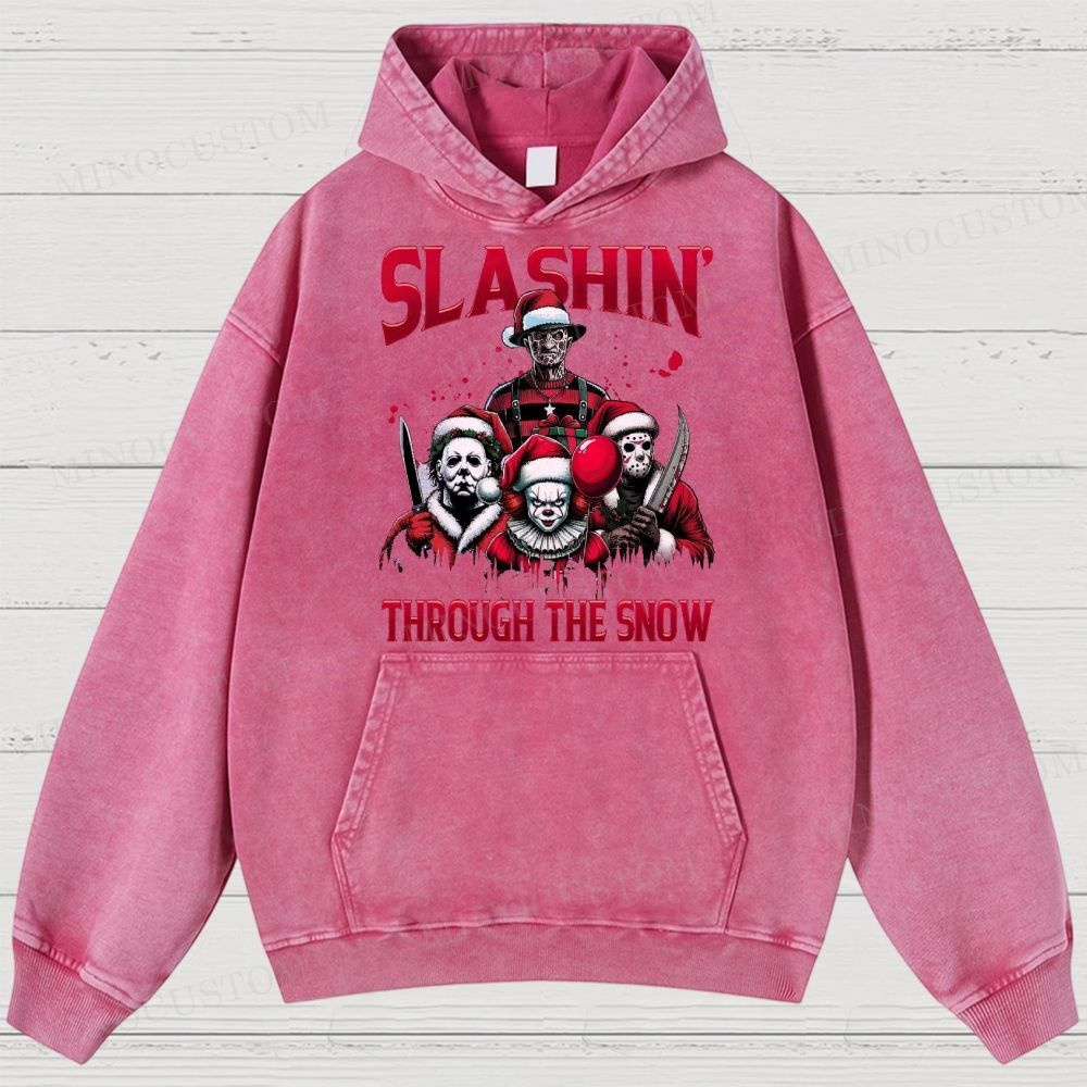 Horror Characters Christmas Washed Hoodies