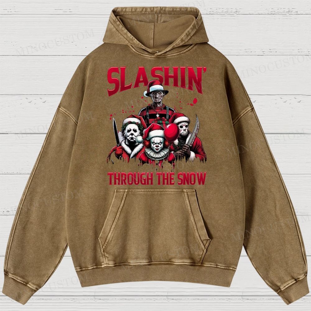 Horror Characters Christmas Washed Hoodies