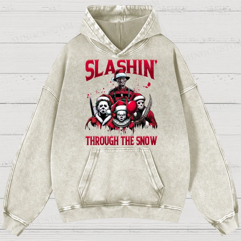 Horror Characters Christmas Washed Hoodies