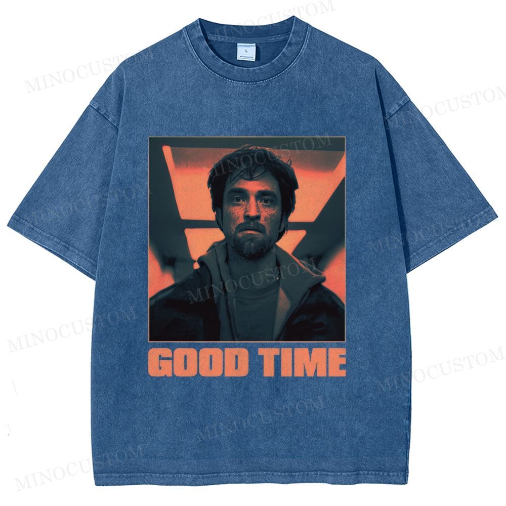 Good Time Crime Thriller Retro Portrait Graphic Washed T-Shirt