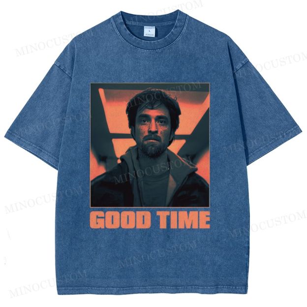 Good Time Crime Thriller Retro Portrait Graphic Washed T-Shirt