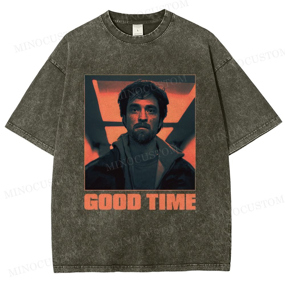 Good Time Crime Thriller Retro Portrait Graphic Washed T-Shirt