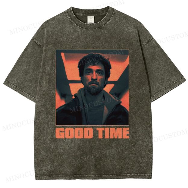 Good Time Crime Thriller Retro Portrait Graphic Washed T-Shirt