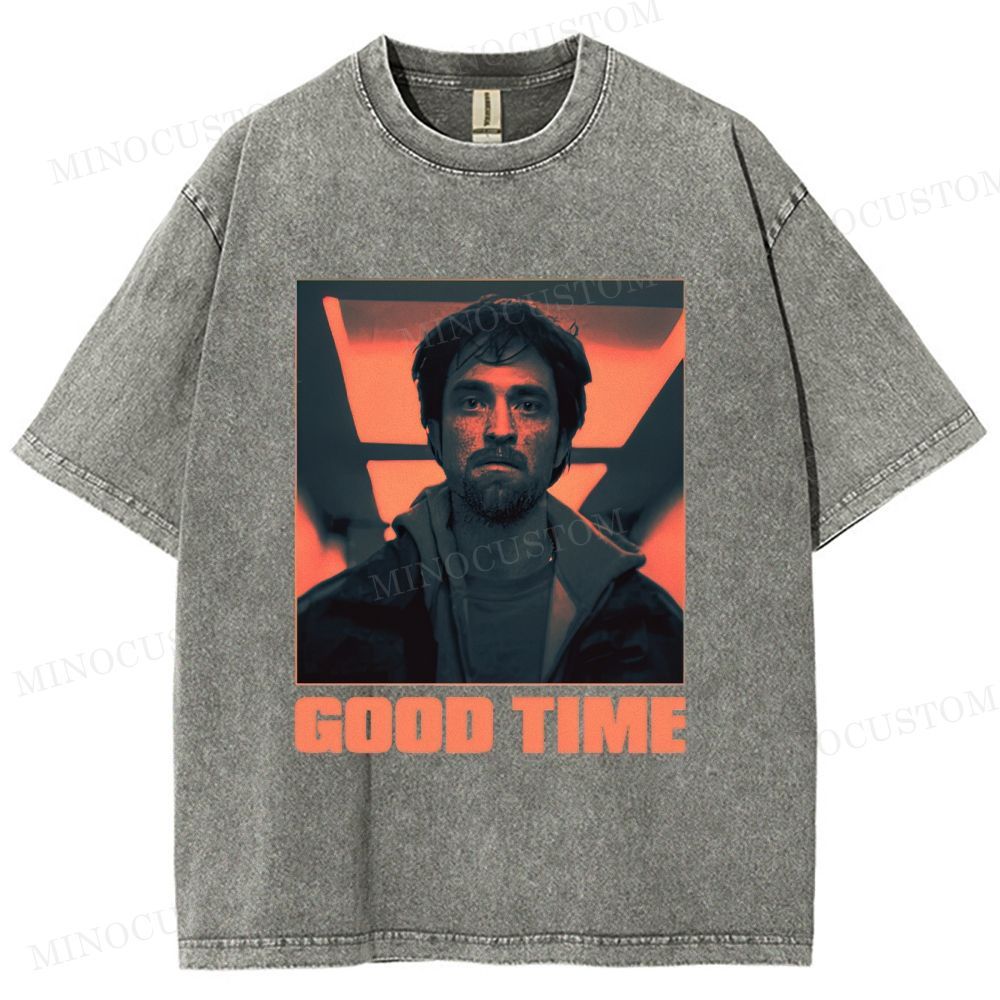 Good Time Crime Thriller Retro Portrait Graphic Washed T-Shirt