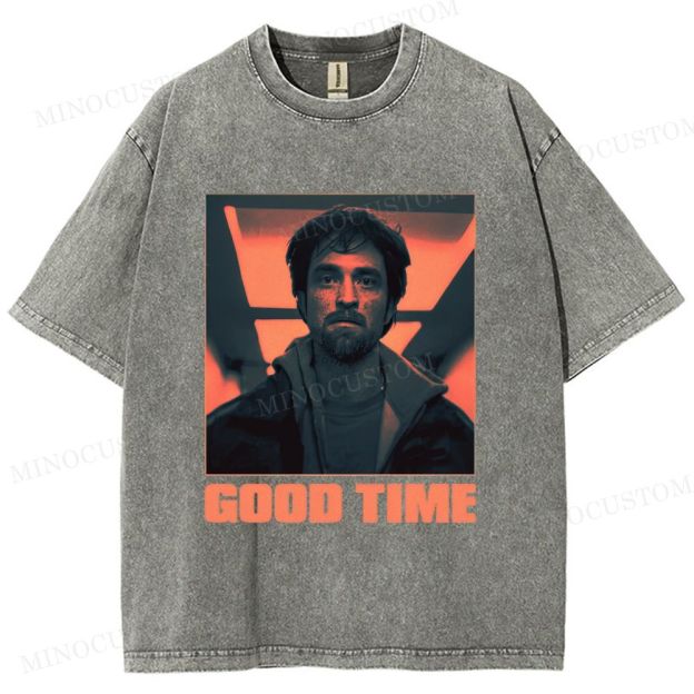 Good Time Crime Thriller Retro Portrait Graphic Washed T-Shirt