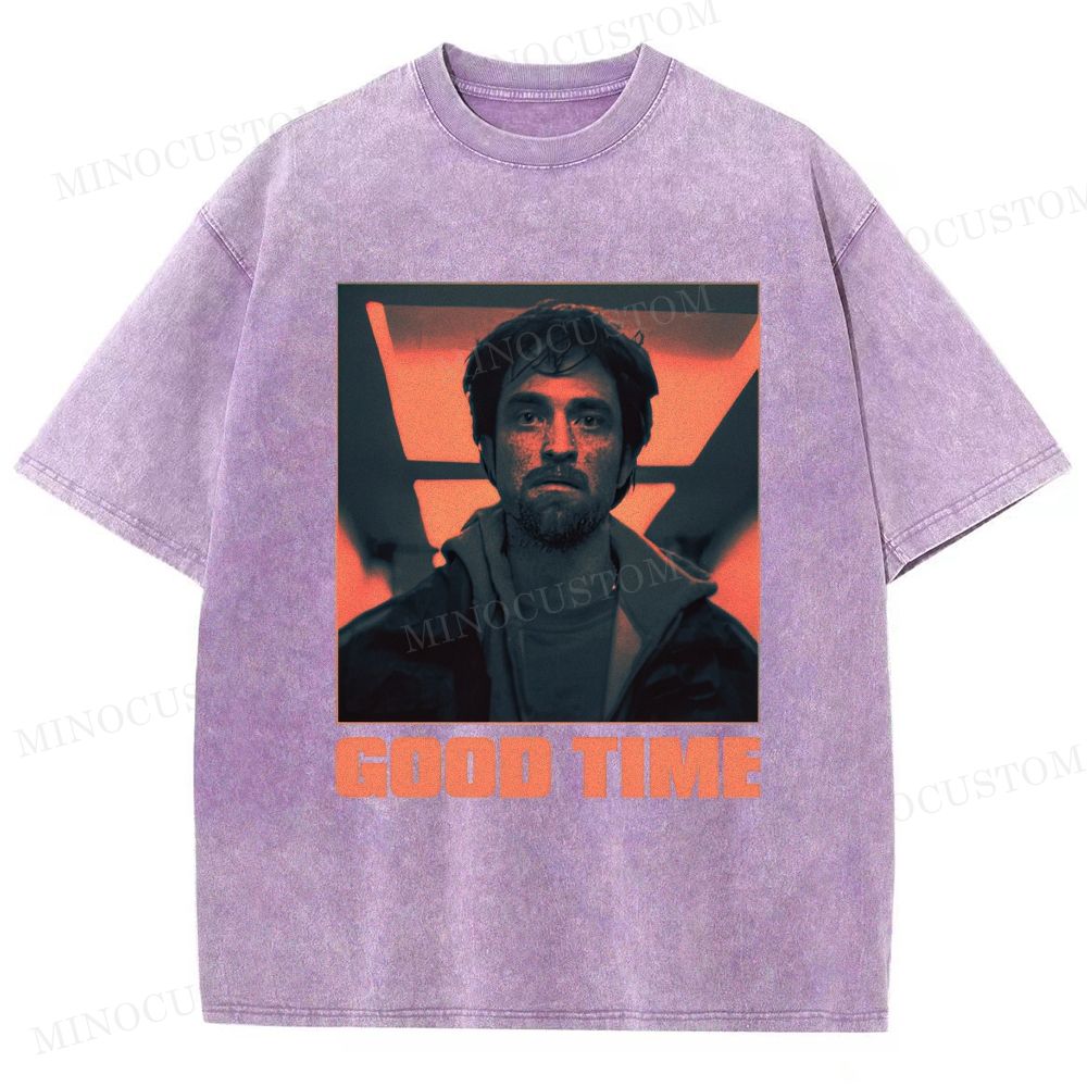 Good Time Crime Thriller Retro Portrait Graphic Washed T-Shirt