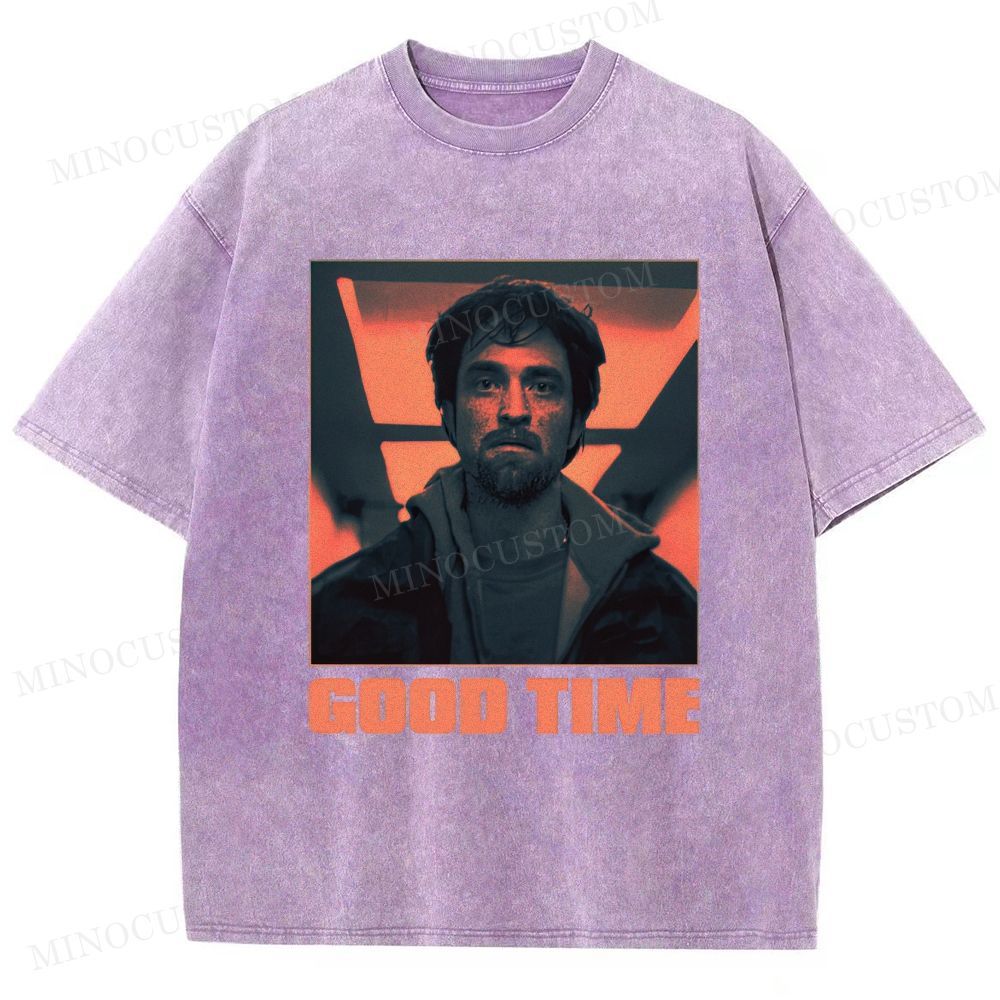 Good Time Crime Thriller Retro Portrait Graphic Washed T-Shirt