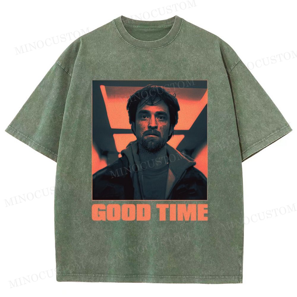Good Time Crime Thriller Retro Portrait Graphic Washed T-Shirt