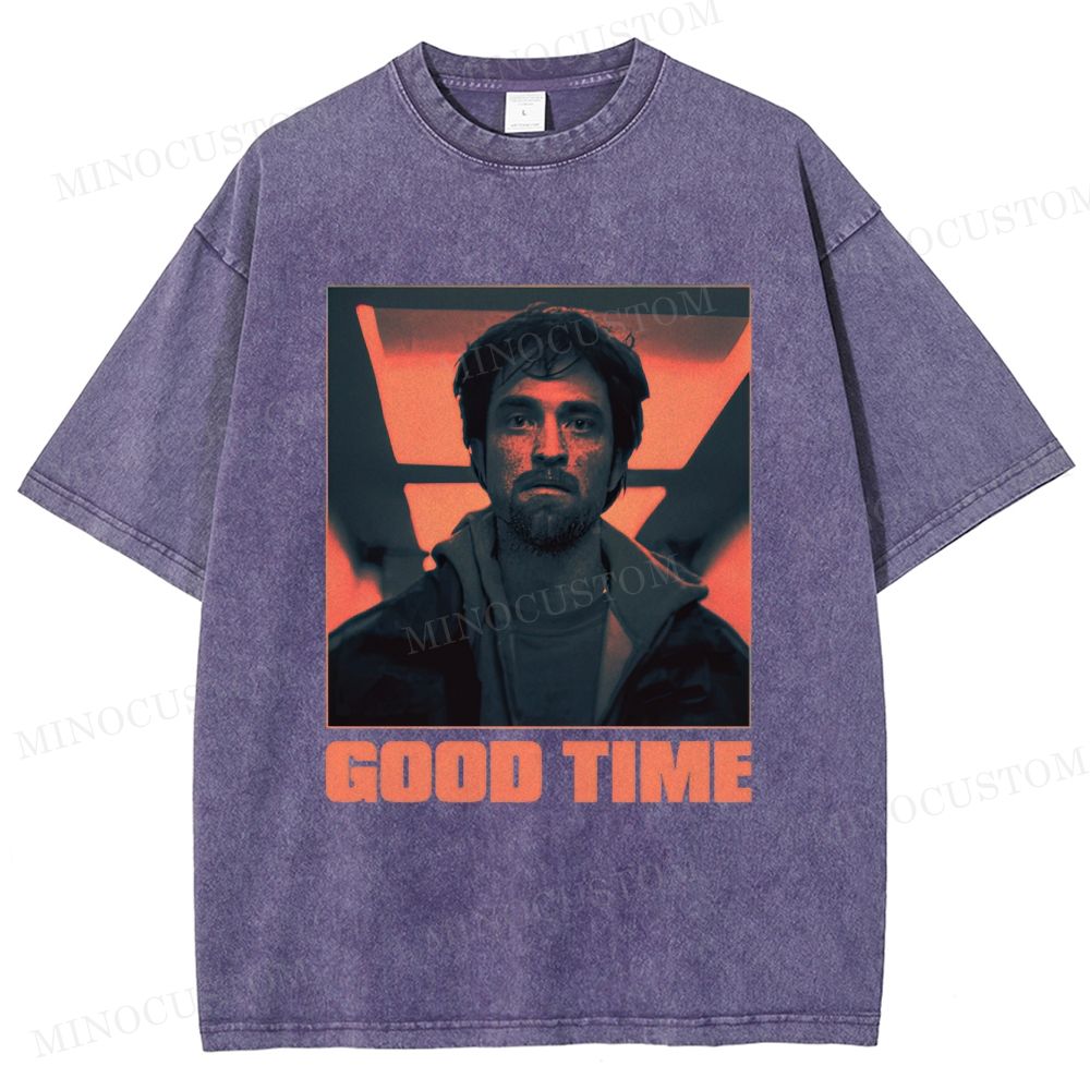 Good Time Crime Thriller Retro Portrait Graphic Washed T-Shirt