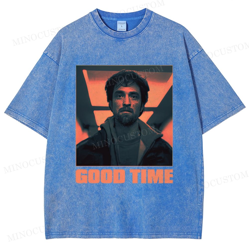 Good Time Crime Thriller Retro Portrait Graphic Washed T-Shirt