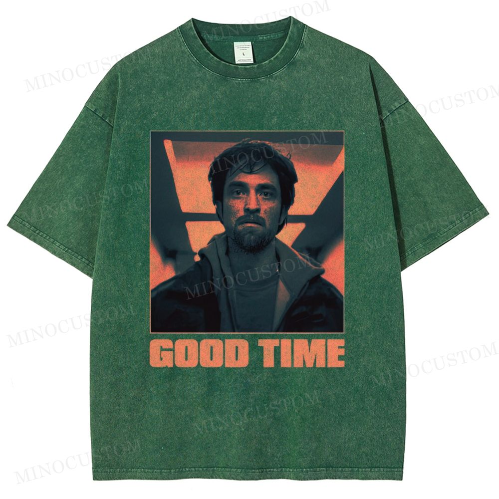 Good Time Crime Thriller Retro Portrait Graphic Washed T-Shirt