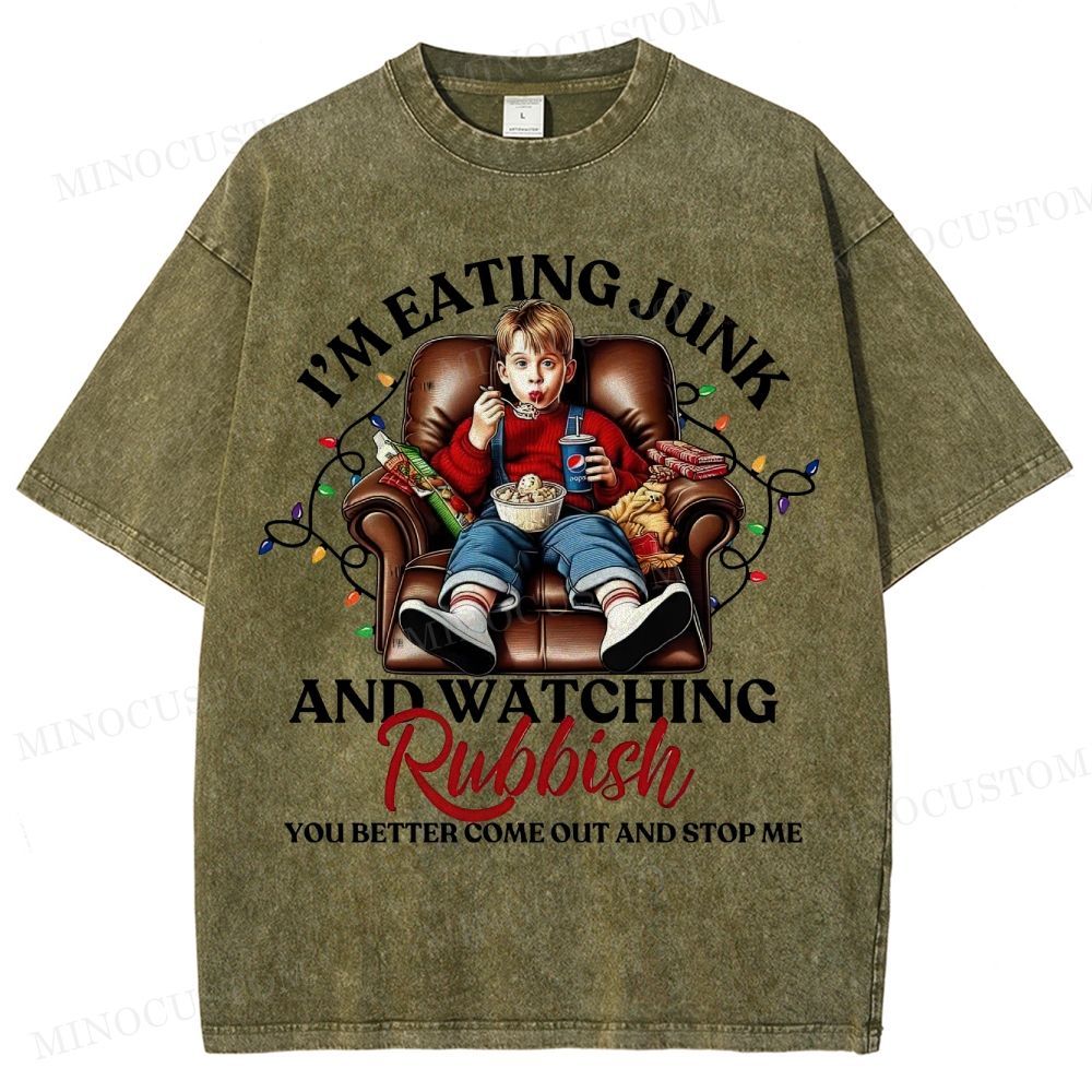 Home Alone Family Comedy Retro Quote & Scene Graphic Washed T-Shirt