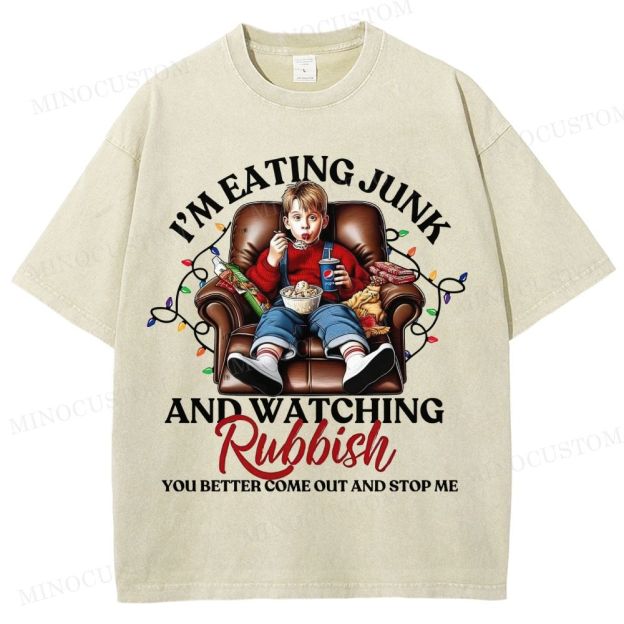 Home Alone Family Comedy Retro Quote & Scene Graphic Washed T-Shirt