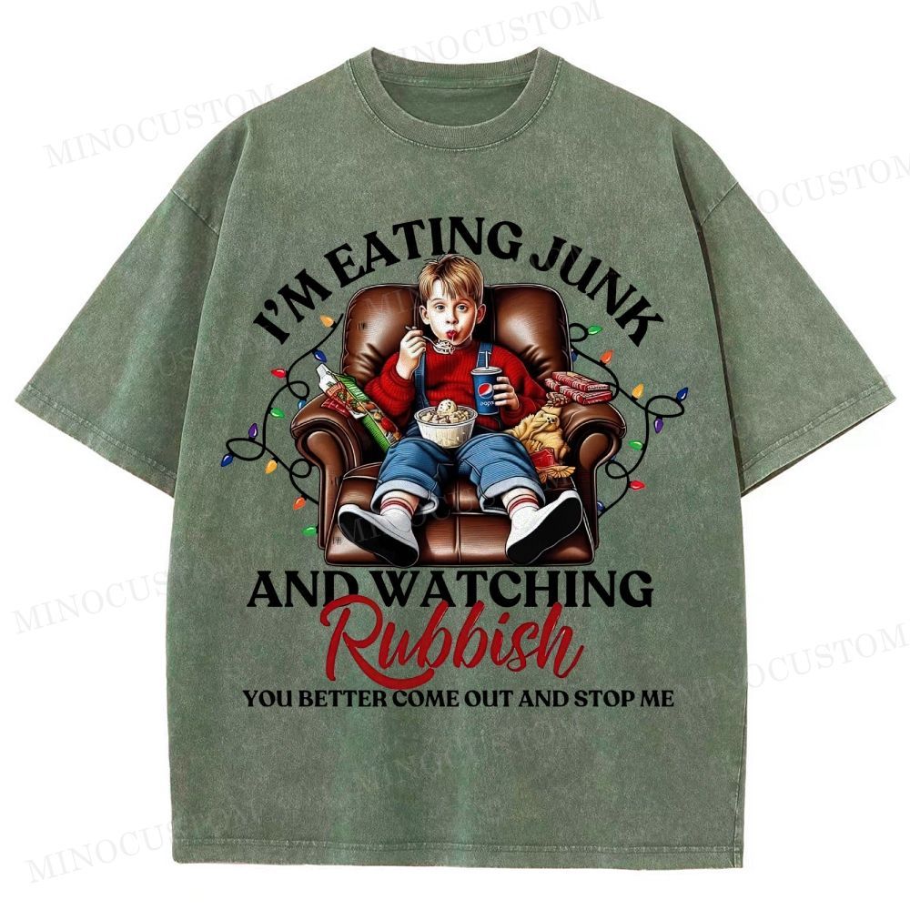 Home Alone Family Comedy Retro Quote & Scene Graphic Washed T-Shirt
