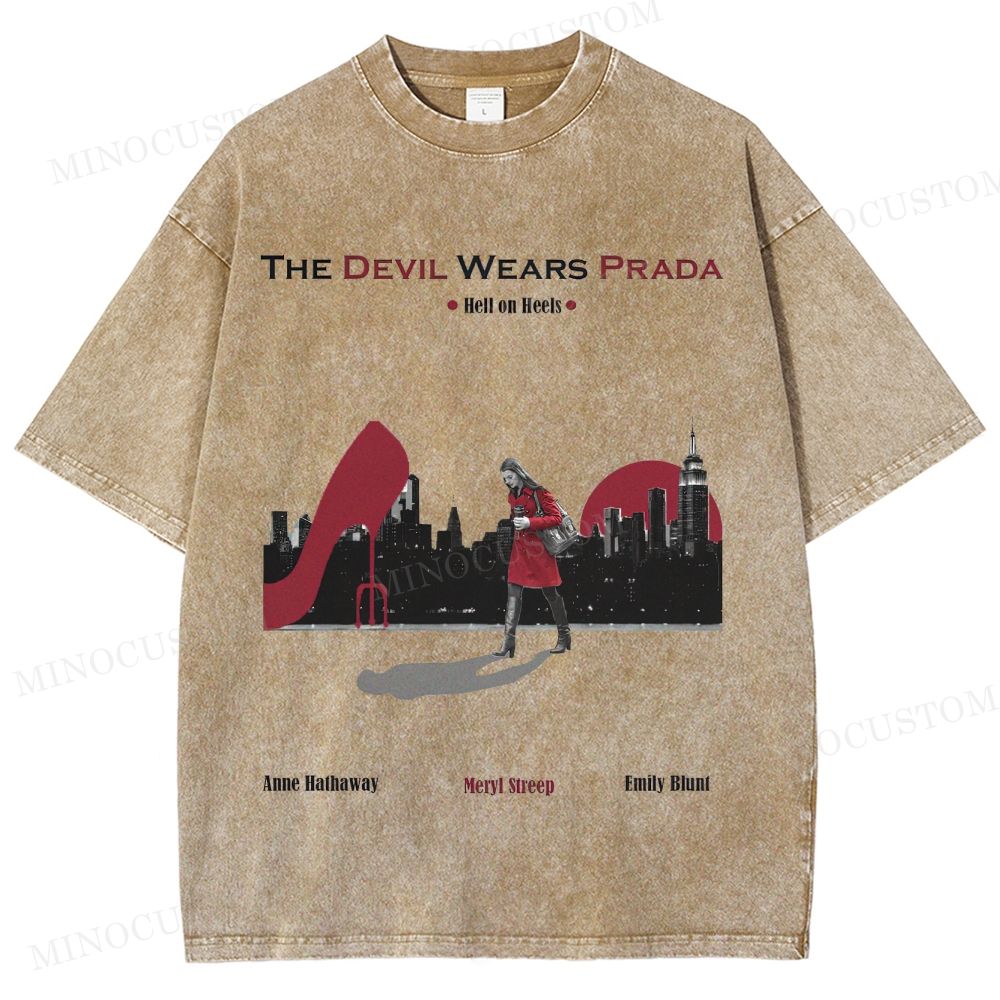 The Devil Wears Prada Fashion Comedy Retro Scene Graphic Washed T-Shirt