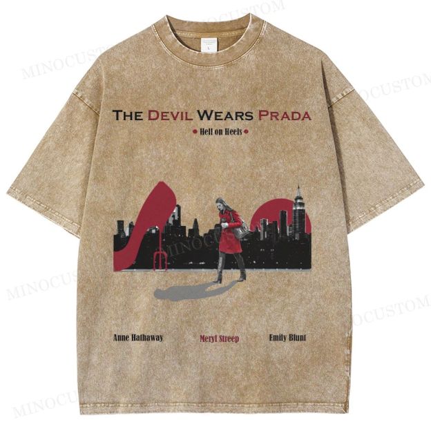 The Devil Wears Prada Fashion Comedy Retro Scene Graphic Washed T-Shirt