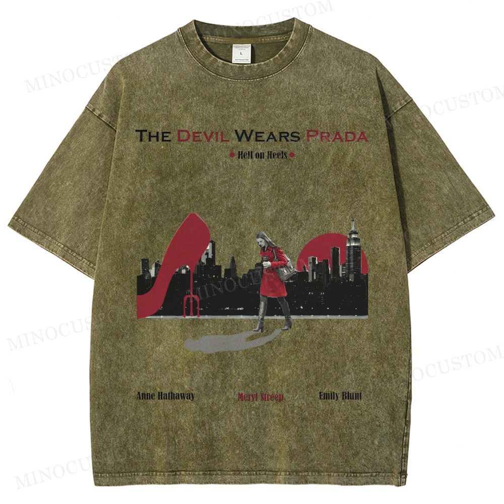 The Devil Wears Prada Fashion Comedy Retro Scene Graphic Washed T-Shirt