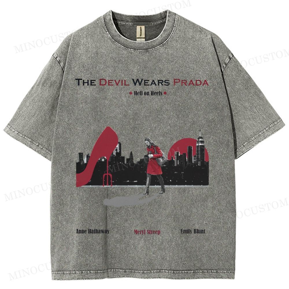 The Devil Wears Prada Fashion Comedy Retro Scene Graphic Washed T-Shirt