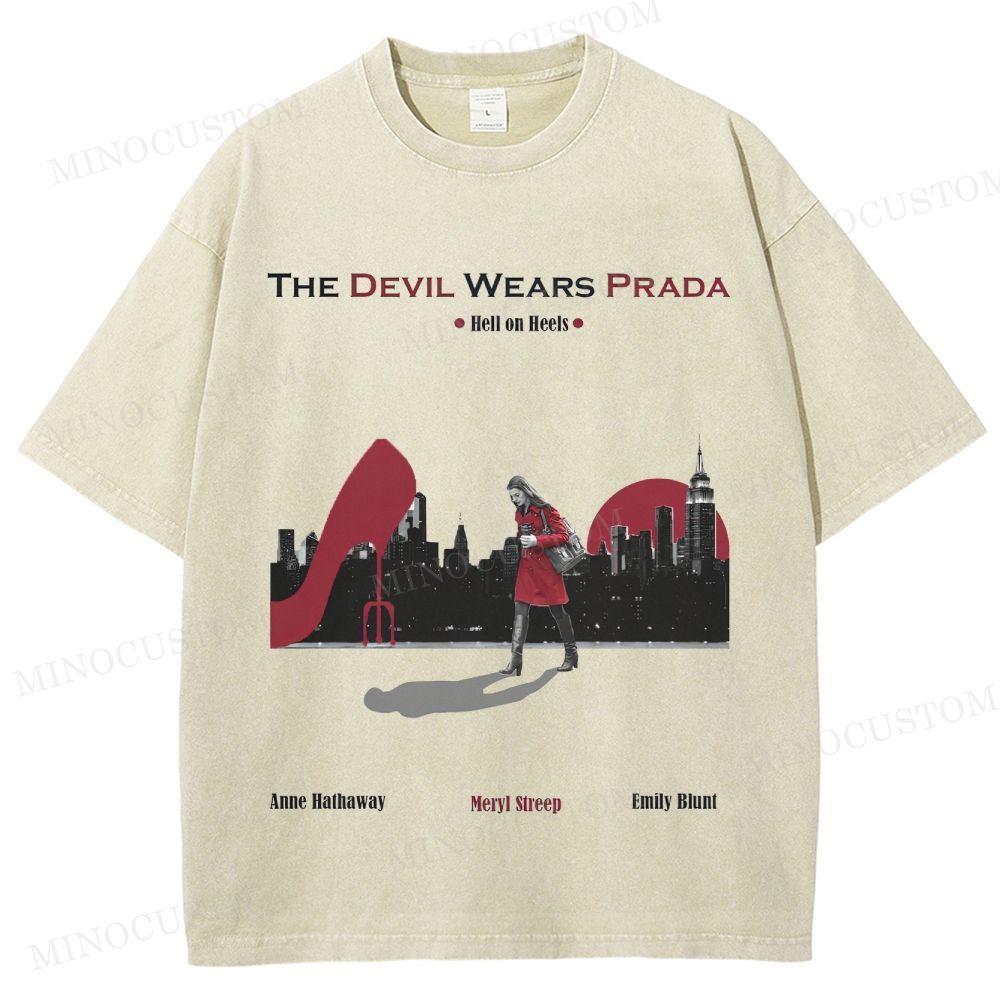 The Devil Wears Prada Fashion Comedy Retro Scene Graphic Washed T-Shirt