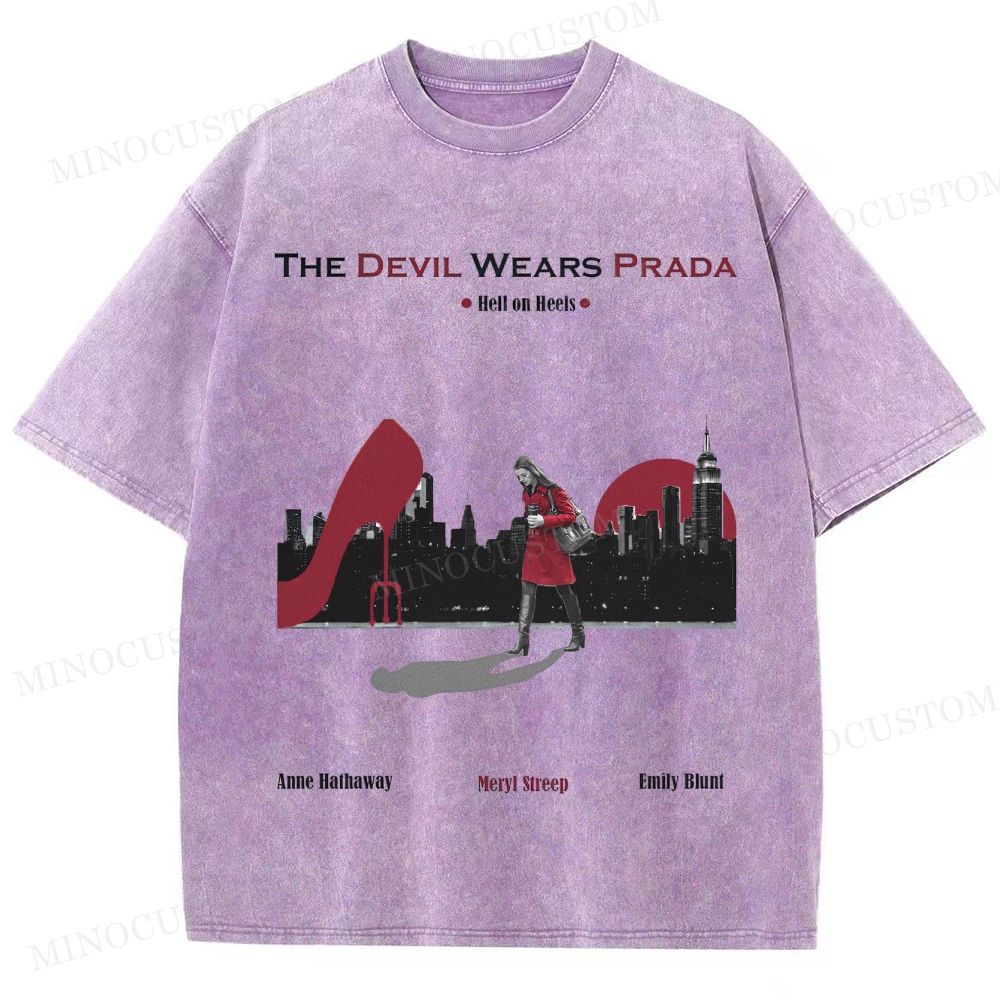 The Devil Wears Prada Fashion Comedy Retro Scene Graphic Washed T-Shirt