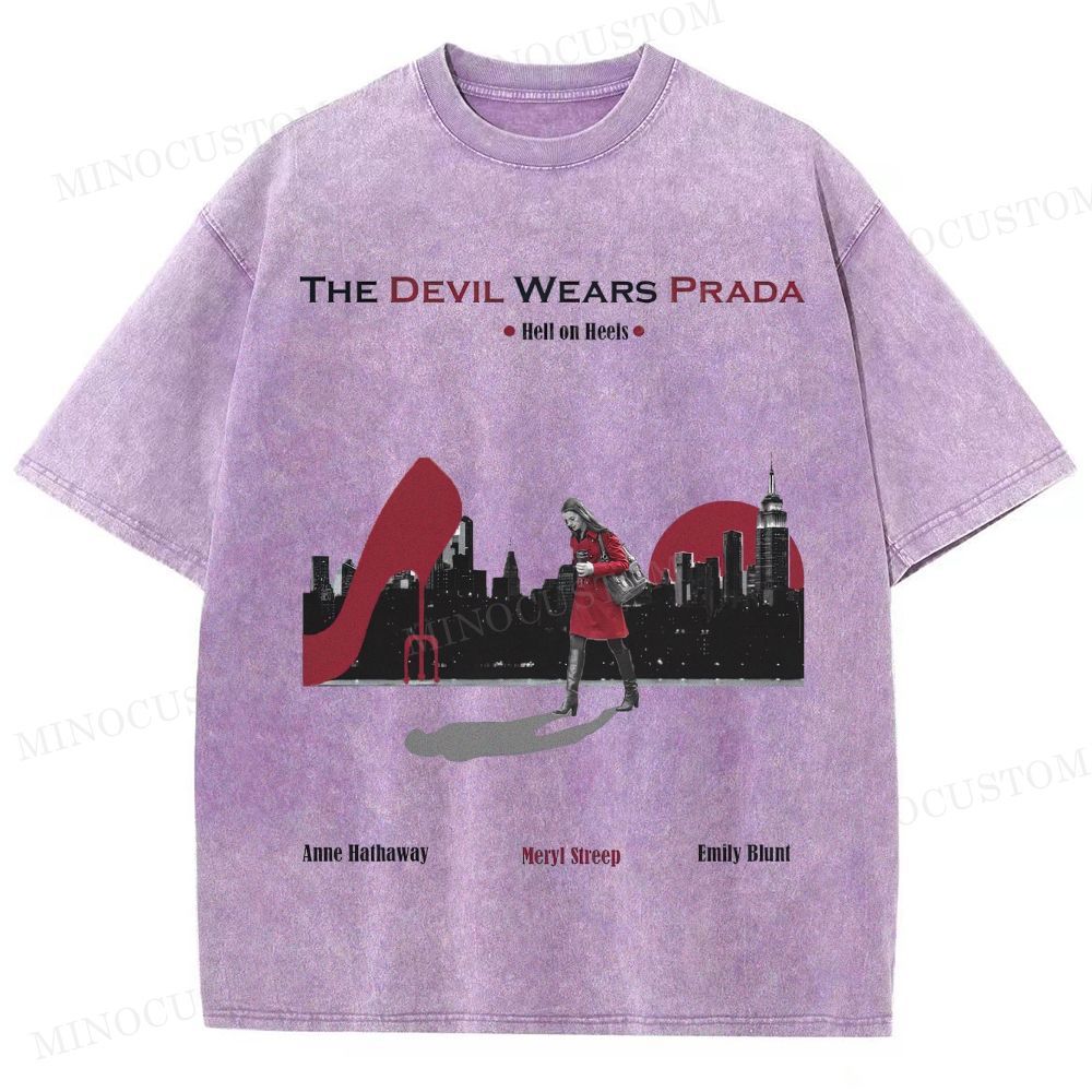 The Devil Wears Prada Fashion Comedy Retro Scene Graphic Washed T-Shirt
