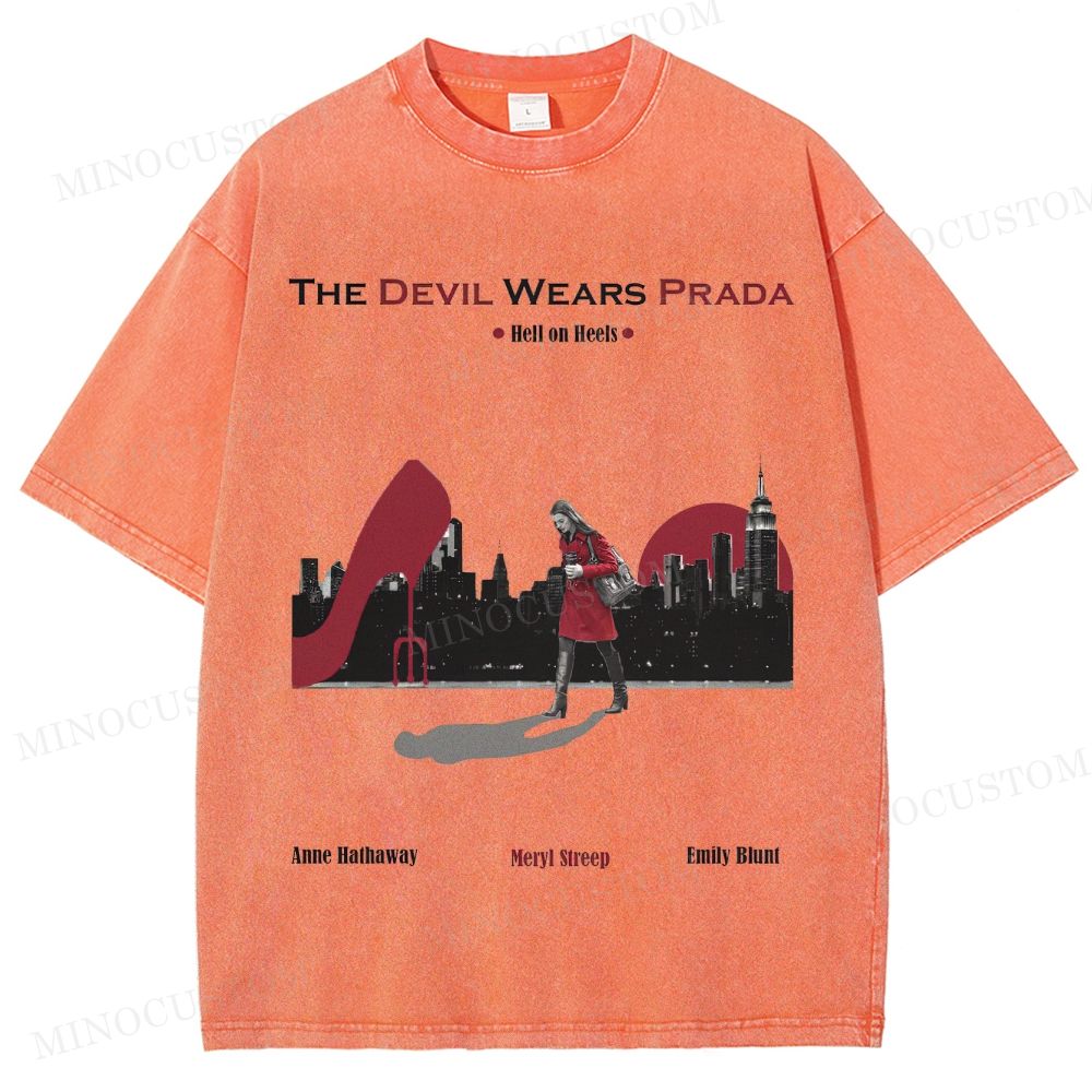 The Devil Wears Prada Fashion Comedy Retro Scene Graphic Washed T-Shirt