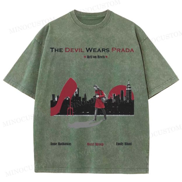 The Devil Wears Prada Fashion Comedy Retro Scene Graphic Washed T-Shirt