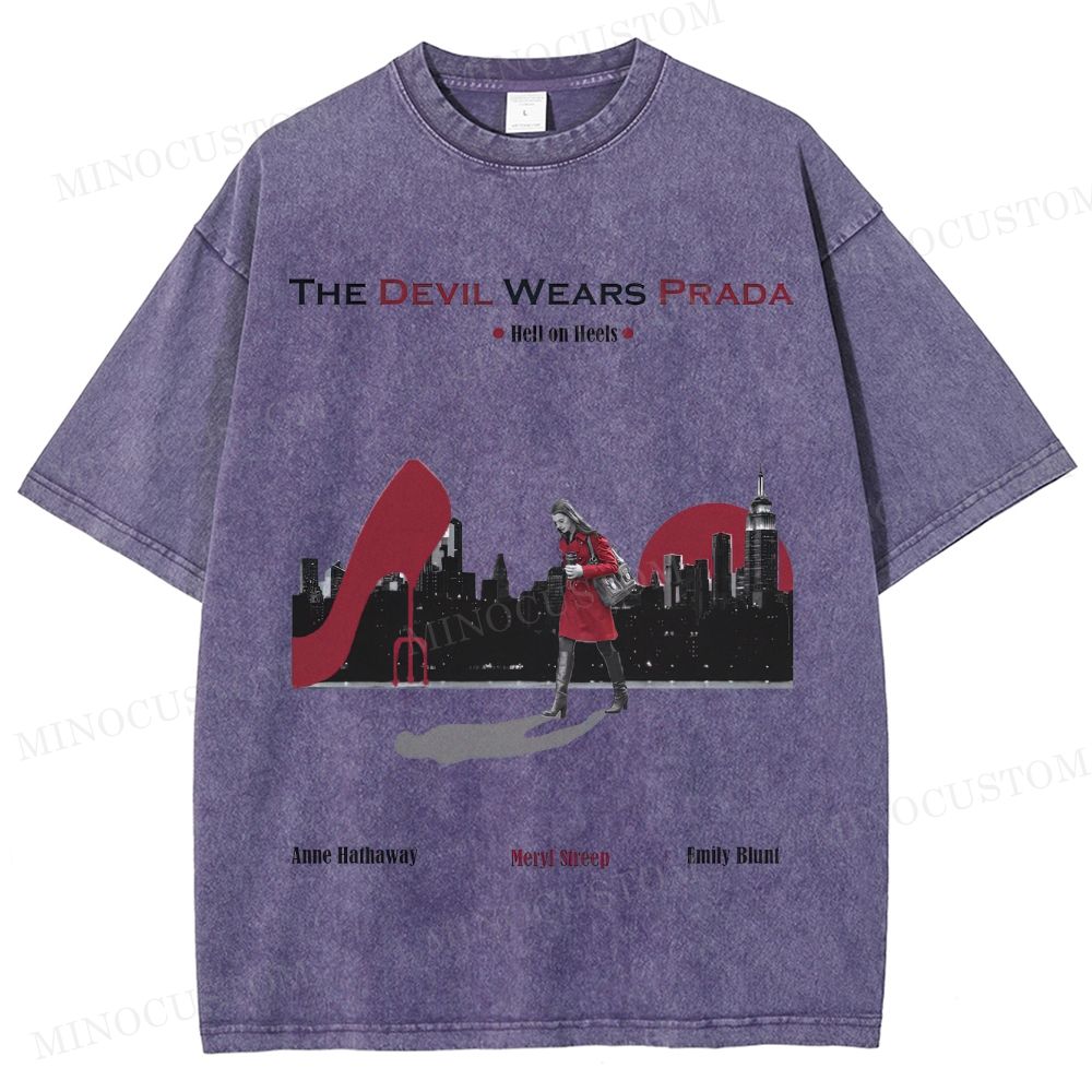 The Devil Wears Prada Fashion Comedy Retro Scene Graphic Washed T-Shirt