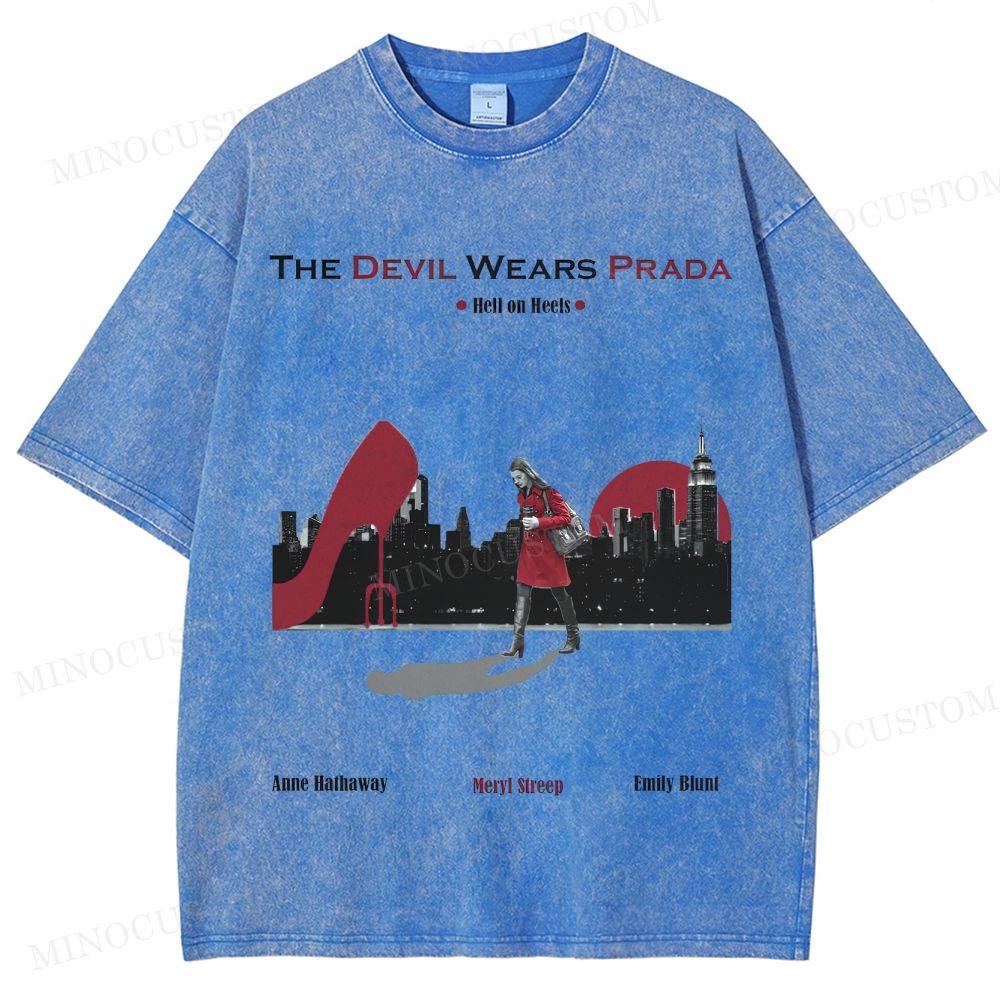 The Devil Wears Prada Fashion Comedy Retro Scene Graphic Washed T-Shirt