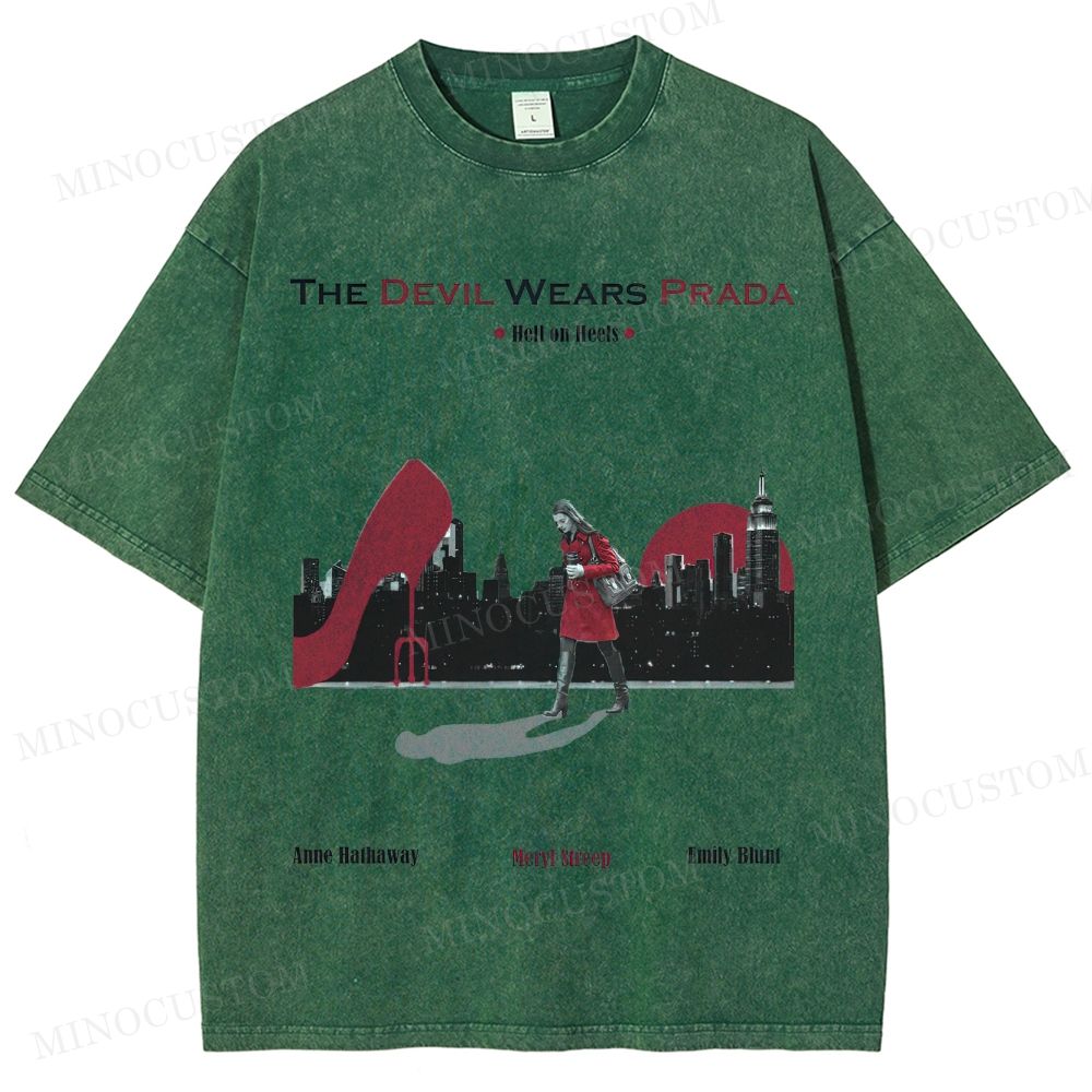The Devil Wears Prada Fashion Comedy Retro Scene Graphic Washed T-Shirt