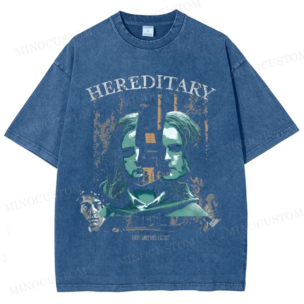 Hereditary Psychological Horror Retro Collage Graphic Washed T-Shirt