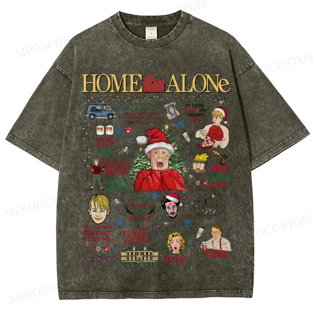 Home Alone Family Comedy Retro Collage Graphic Washed T-Shirt